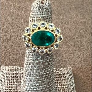 Brent Neal Look-alike Wildflower Emerald Ring- Custom Made